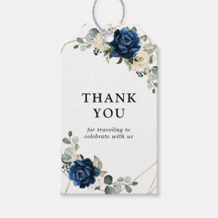 Navy Gold White Champagne Ivory Wedding Thank you Gift Tags