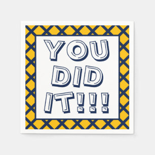 Navy & Gold You Did It Graduation Napkin