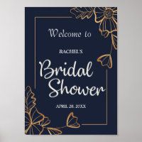 Navy & golden floral Bridal Shower