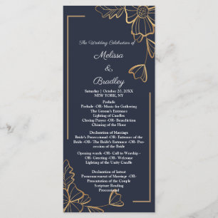 Navy & golden floral programme