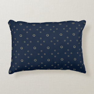 Navy   Golden Zinnia Sun Decorative Cushion
