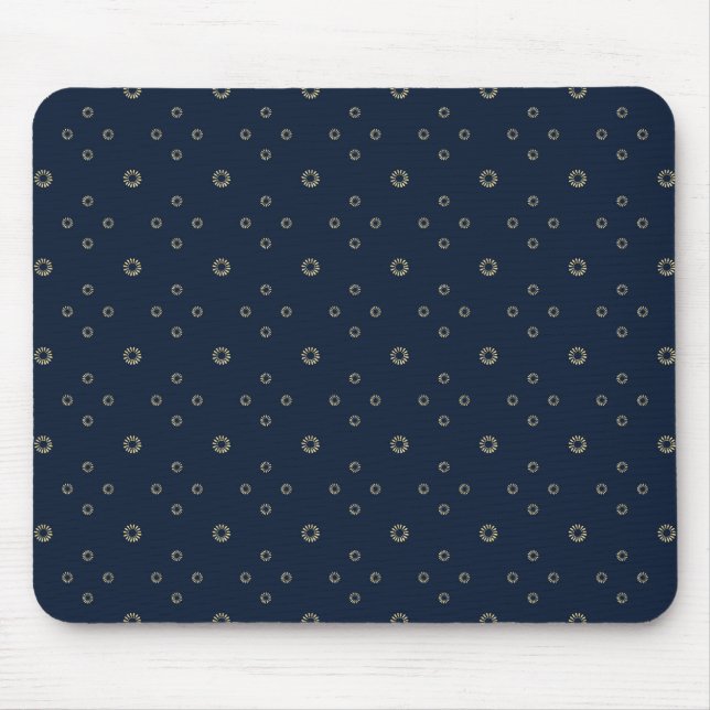 Navy | Golden Zinnia Sun Mouse Pad (Front)