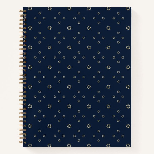 Navy | Golden Zinnia Sun Notebook (Front)