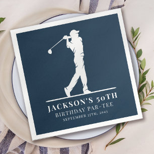 Navy Golf Themed Birthday Par-tee Napkin