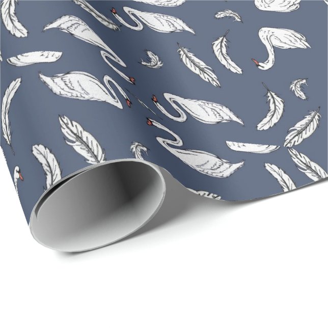 Navy Goose Themed Wrapping Paper (Roll Corner)