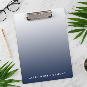 Navy Gradient Ombre Personalised Clipboard