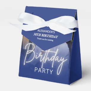 Navy Gradient Photo 30th Birthday Party Favour Box