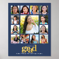Navy Graduation K–12 Photo Collage Bold Real Gold