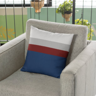 Navy, Gray Burgundy Colorblock Throw Pillow