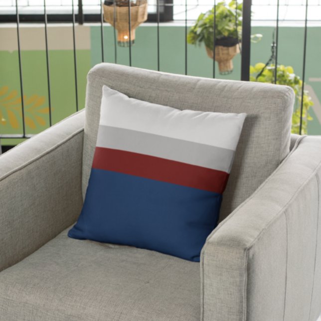 Navy, Gray Burgundy Colorblock Throw Pillow (Creator Uploaded)