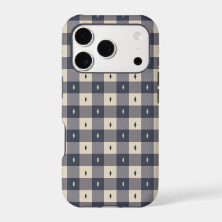 Navy Gray Checkerboard Diamond Pattern