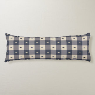 Navy Gray Checkerboard Diamond Pattern Body Cushion