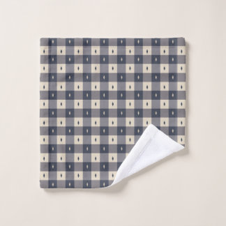 Navy Gray Checkerboard Diamond Pattern Wash Cloth