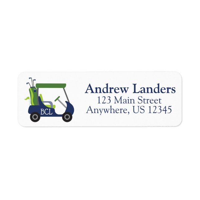 Navy & Green Golf Return Address Labels (Front)