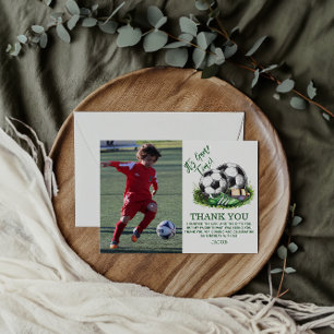 Navy green Soccer Kids Watercolor photo Postcard