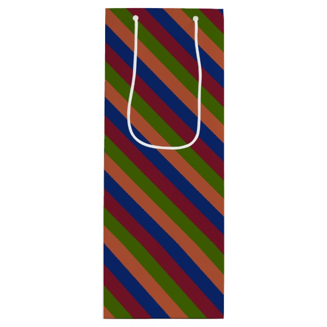 Navy Green Wine Gift Bag (Front)