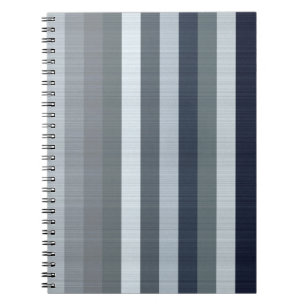 Navy Grey Stripes Notebook