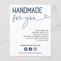 Navy Handmade For You Wash Instructions Photo