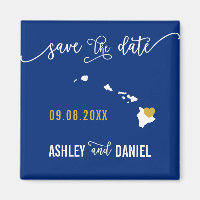 Navy Hawaii Wedding Save the Date Map