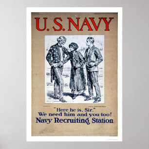 Navy - Here he is Sir (US02306) Poster
