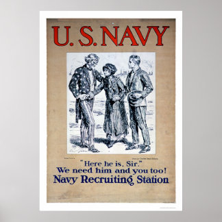 Navy - Here he is Sir (US02306) Poster