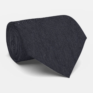 Navy Herringbone Classic Textured Weave Pattern Tie