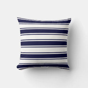 Navy Horizontal Stripe Cushion