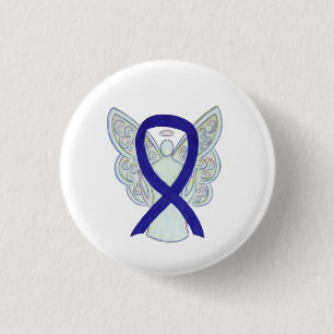Navy, Indigo, Dark Blue Awareness Ribbon Angel Pin