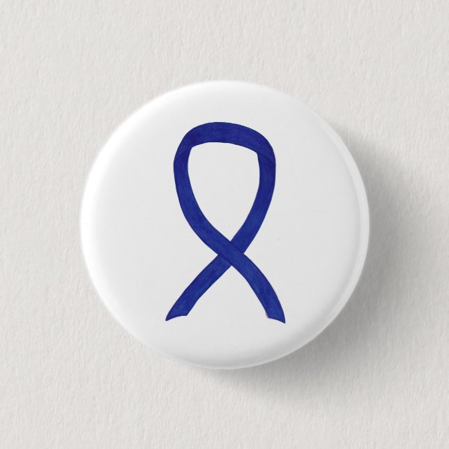 Navy, Indigo, Dark Blue Awareness Ribbon Pin (Front)