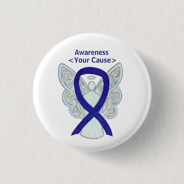 Navy, Indigo, Dark Blue Awareness Ribbon Pin (Front)