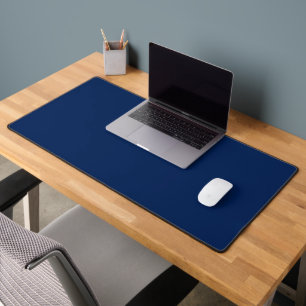 Navy Indigo Solid Colour   Classic and Elegant Desk Mat
