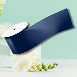 Navy Indigo Solid Colour   Classic and Elegant Satin Ribbon