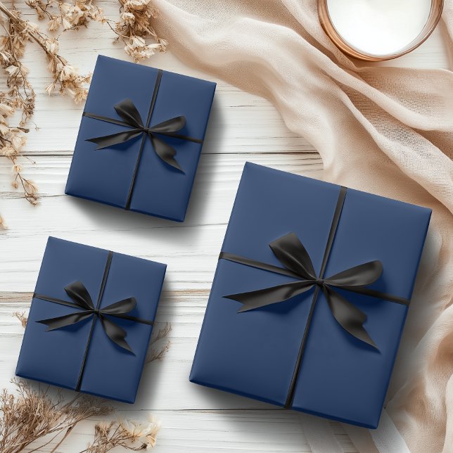 Navy Indigo Solid Colour | Classic | Elegant Wrapping Paper Sheet (Creator Uploaded)