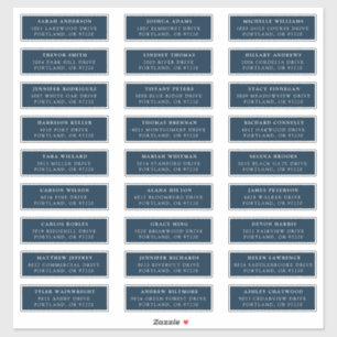 Navy   Individual Guest Address Labels