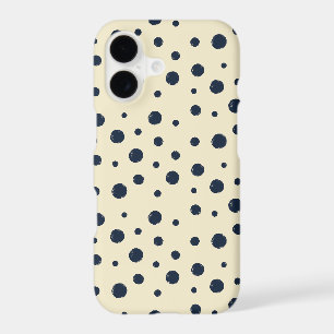 Navy Ink Dots Buttercream iPhone 17 Slim Case