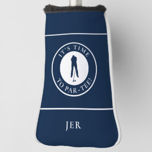 Navy Its Time to Par Tee Funny Personalized Fun Golf Head Cover