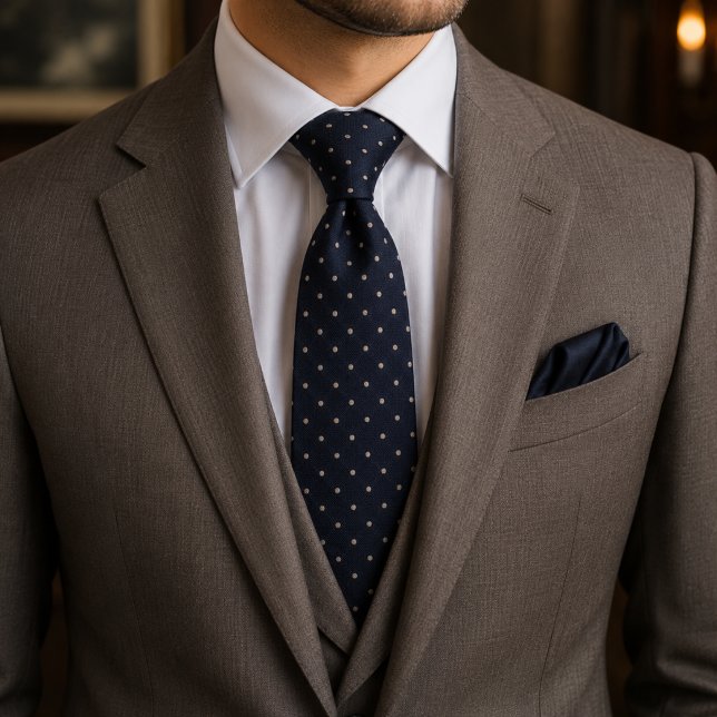 Navy Ivory Timeless Executive Couture Tie (Creator Uploaded)