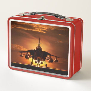 Navy Jet Sunset Metal Lunch Box