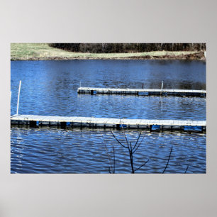Navy lake in blue poster