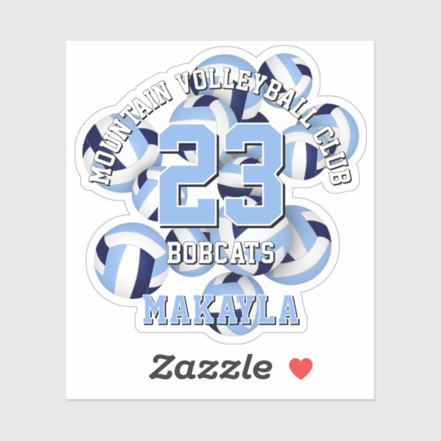 navy light blue volleyballs cluster w athlete name (Sheet)