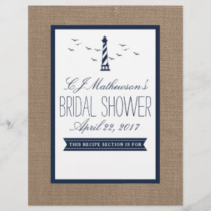 Navy Lighthouse Nautical Bridal Shower Divider