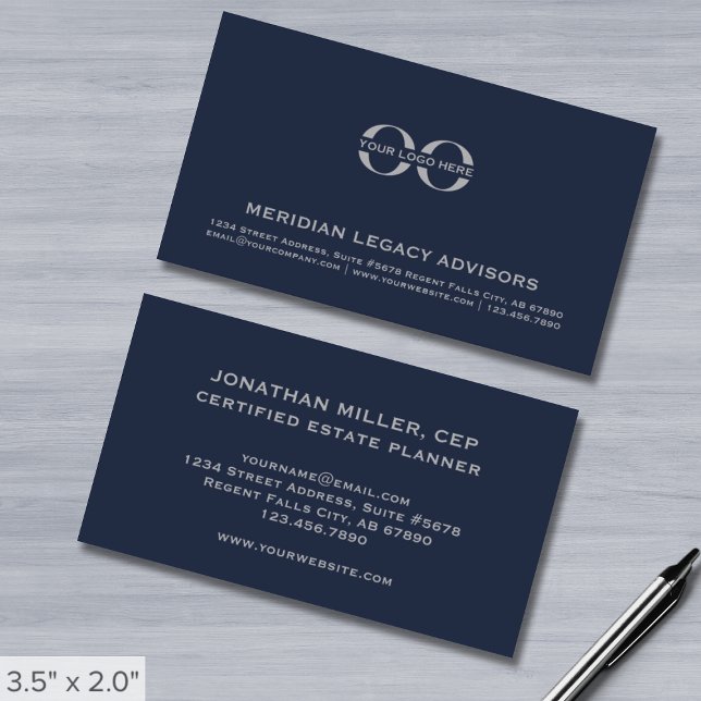 Navy Logo Business Card (Creator Uploaded)