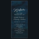 Navy Lustre Dark Blue Watercolor Wedding Ceremony Programme<br><div class="desc">Navy Lustre Dark Blue Watercolor Design,  with Silver Sparkle Typography,  and beautiful watercolour background texture. With Modern Chic Script Fonts. A trendy & Luxurious style - Personalised Wedding Ceremony Program!

 ~ Check my shop to see the entire wedding suite for this design!</div>