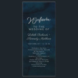 Navy Lustre Dark Blue Watercolor Wedding Ceremony Programme<br><div class="desc">Navy Lustre Dark Blue Watercolor Design,  with Silver Sparkle Typography,  and beautiful watercolour background texture. With Modern Chic Script Fonts. A trendy & Luxurious style - Personalised Wedding Ceremony Program!

 ~ Check my shop to see the entire wedding suite for this design!</div>
