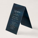 Navy Lustre Silver Blue Wedding Ceremony Program<br><div class="desc">Navy Lustre Dark Blue Watercolor Design,  with Silver Sparkle Typography,  and beautiful watercolour background texture. With Modern Chic Script Fonts. A trendy & Luxurious style - Personalised Folded Wedding Ceremony Program!

 ~ Check my shop to see the entire wedding suite for this design!</div>