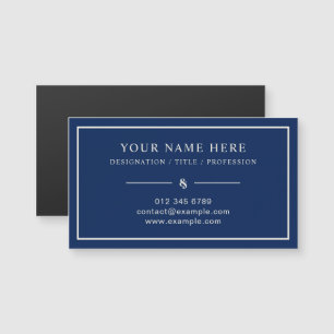 Navy Magnetic Business Card with Professional Styl
