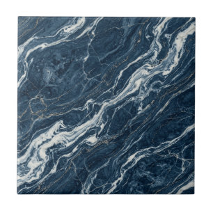 Navy Marble Bold Contemporary Design Look Tile