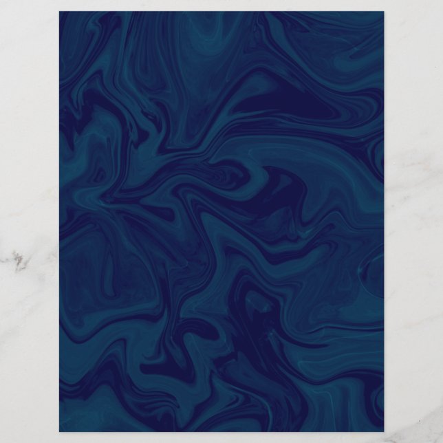 Navy Marble Watercolor 8.5" X 11" Paper (Front)