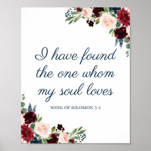 Navy Marsala I Have Found the One My Soul Loves Poster