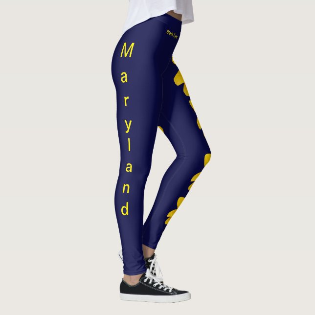 Navy Maryland Black Eyed Susan State Leggings (Right)